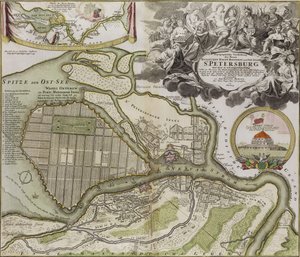 Mapa Petersburga Plan zagospodarowania Sankt Petersburga autorstwa Jean Baptiste Alexandre Le Blond