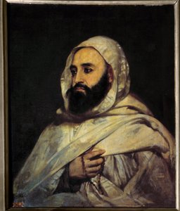 Portret Ben Mahi Ed Din Abd El Kader (Abd El-Kader) (1808 - 1883) Emir Algierian (h s/t 0,72 x 0,59) obraz autorstwa Angela Tissier (1814 - 1876) Wersal. Muzeum Zamkowe.
