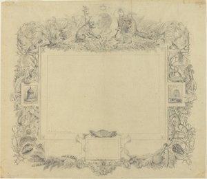 Projekt ramki z portretem barona Cuvier autorstwa Jean Baptiste Arnout