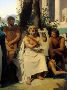 Homere, grecki poeta z IX wieku p.n.e. Fragment obrazu Jean-Baptiste Auguste Leloir (1809-1892) Musee du Louvre.