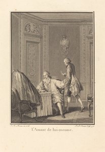Kochanek samego siebie autorstwa Jean Baptiste Blaise Simonet after Jean Michel Moreau
