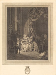 Niebezpieczeństwo tete-a-tete autorstwa Jean Baptiste Blaise Simonet after Pierre Antoine Baudouin