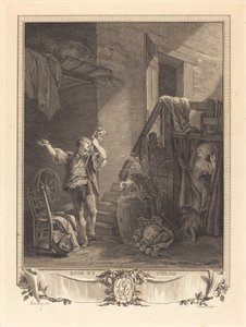 Róża i Colas autorstwa Jean Baptiste Blaise Simonet after Pierre Antoine Baudouin