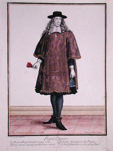 Krzykarz z Beaune, koniec XVII wieku (kolorowa grawerunek) autorstwa Jean Baptiste Bonnart