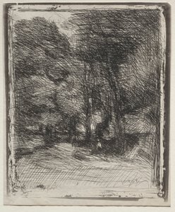 Pamiątka z Bas-Bréau, nadruk oryginalny 1858, wydrukowany w 1921 r. autorstwa Jean Baptiste Camille Corot