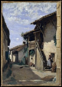 Ulica Wiejska, Dardagny autorstwa Jean Baptiste Camille Corot