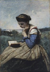 Kobieta czytająca autorstwa Jean Baptiste Camille Corot