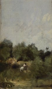 Jeździec na wsi, Jean-Baptiste-Camille Corot (1796-1875). autorstwa Jean Baptiste Camille Corot