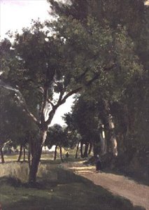 Aleja w lesie, niedaleko Chaville, ok. 1824 autorstwa Jean Baptiste Camille Corot