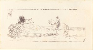 Carte-de-visit z Horseman autorstwa Jean Baptiste Camille Corot