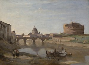 Castel Sant "Angelo, Rzym, ok. 1830-32 autorstwa Jean Baptiste Camille Corot