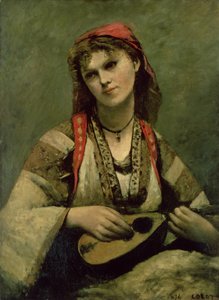 Christine Nilson (1843-1921) czyli Czech z mandoliną autorstwa Jean Baptiste Camille Corot