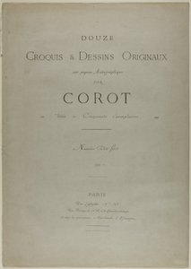 Okładka i tekst do albumu Douze Croquis et Dessins Originaux autorstwa Jean-Baptiste-Camille Corot