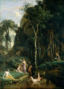 Diana i Acteon (Diana zaskoczona w kąpieli) autorstwa Jean Baptiste Camille Corot