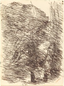 Marzyciel pod wysokimi drzewami autorstwa Jean Baptiste Camille Corot