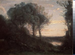 Wieczór, ok. 1860 (olej na płótnie) autorstwa Jean Baptiste Camille Corot