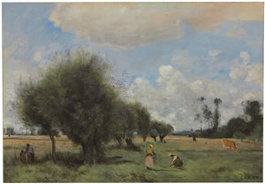 Pola w pobliżu Étampes, ok. 1855-60 autorstwa Jean Baptiste Camille Corot