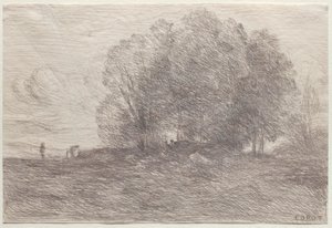 Grupa Drzew autorstwa Jean Baptiste Camille Corot