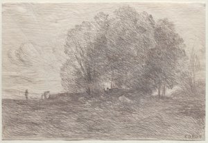Grupa Drzew, 1858. autorstwa Jean Baptiste Camille Corot