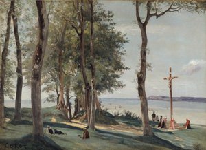 Honfleur: Kalwaria, ok. 1830 autorstwa Jean Baptiste Camille Corot