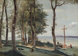 Honfleur: Kalwaria, ca. 1830. autorstwa Jean Baptiste Camille Corot