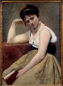 Przerwane czytanie autorstwa Jean Baptiste Camille Corot