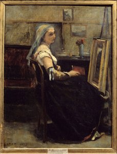 Warsztat lub kobieta przed sztalugą Obraz Camille Corot (1796-1875) 1870 Nd. 0,63x0,48 m Lyon, Muzeum Sztuk Pięknych autorstwa Jean Baptiste Camille Corot