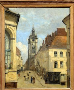 Dzwonnica Douai Obraz Camille Corot (1796-1875) 1871 nd. 0,46x0,38m autorstwa Jean Baptiste Camille Corot