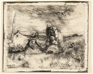 Młodsza siostra autorstwa Jean Baptiste Camille Corot