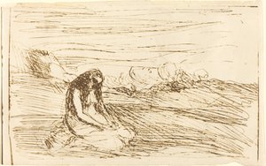 Maria Magdalena w Medytacja Madeleine en medytacja, 1858. autorstwa Jean Baptiste Camille Corot