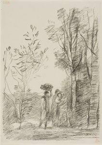 Spotkanie w lesie autorstwa Jean Baptiste Camille Corot