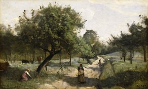 Ścieżka z Jabłoniami, 1850-60 autorstwa Jean Baptiste Camille Corot
