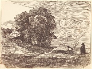 Mieszkanie poety autorstwa Jean Baptiste Camille Corot