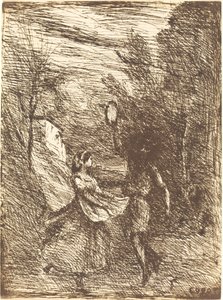 Saltarello (Saltarelle) autorstwa Jean Baptiste Camille Corot