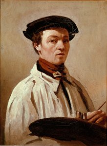 Autoportret. Obraz Jeana Baptiste Camille Corot (1796-1875). Olej na płótnie. Wymiary: 34x25cm. Florencja, Galeria Uffizi autorstwa Jean Baptiste Camille Corot