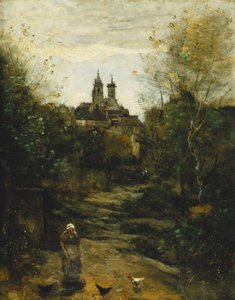 Semur, Droga do Kościoła; Semur, Droga do Kościoła, ok. 1855-1860 i 1872-1873 autorstwa Jean Baptiste Camille Corot