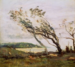 Burzliwy dzień na kanale autorstwa Jean Baptiste Camille Corot