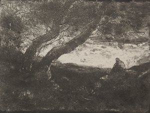 Marzyciel, nadruk oryginalny 1854, wydrukowany w 1921 r. autorstwa Jean Baptiste Camille Corot
