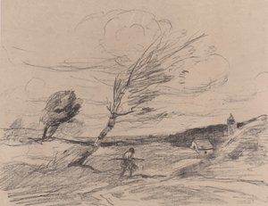 Podmuch wiatru Le Coup de Vent, 1871. autorstwa Jean Baptiste Camille Corot