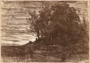 Lasy Pustelnika, czyli brzegi jeziora Trasimene autorstwa Jean Baptiste Camille Corot