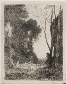 Mały Pasterz autorstwa Jean Baptiste Camille Corot