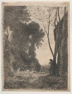Mały Pasterz, 1855. autorstwa Jean Baptiste Camille Corot
