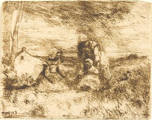 Mała siostra Mała siostra, 1854. autorstwa Jean Baptiste Camille Corot
