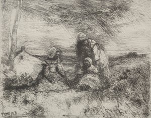 Siostrzyczka, nadruk oryginalny 1854, wydrukowany w 1921 r. autorstwa Jean Baptiste Camille Corot