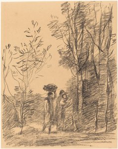 Spotkanie w lesie (La Rencontre du bosquet) autorstwa Jean Baptiste Camille Corot