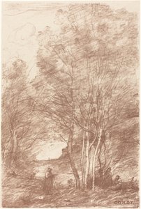 Odwrót filozofów autorstwa Jean Baptiste Camille Corot