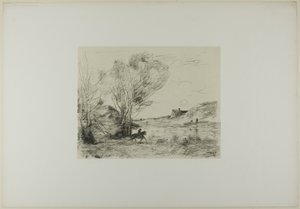 Jeździec w trzcinach autorstwa Jean Baptiste Camille Corot