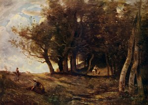Zbieracze drewna, ok. 1843 r. autorstwa Jean Baptiste Camille Corot
