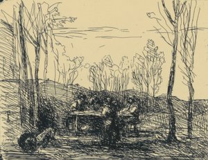 Un Déjeuner Dans La Clairière autorstwa Jean Baptiste Camille Corot
