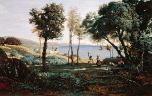 Zobacz w pobliżu Neapolu autorstwa Jean Baptiste Camille Corot